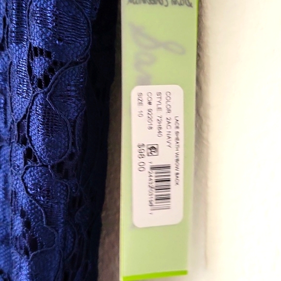 SAM EDELMAN Blue Lace Dress Sleeveless Sheath Tie Bow Back - Picture 7 of 9